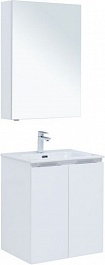 Aquanet Мебель для ванной Алвита New 60 2 дверцы подвесная белая матовая – фотография-1